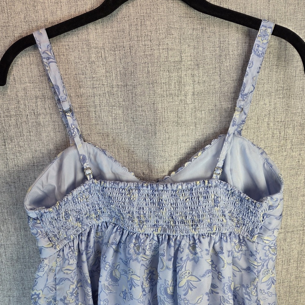 Hollister Tank Top Babydoll Womens Medium Blue Chiffon Lined Smocked Fairy NWT - Picture 5 of 8